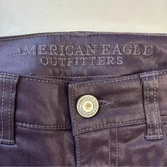 American Eagle Outfitters Coated High Rise  Skinny Jeans Jeggings Purple Size 4 - Picture 9 of 14